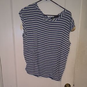 Abercrombie & Fitch | Navy and White Striped Short Sleeve Tee